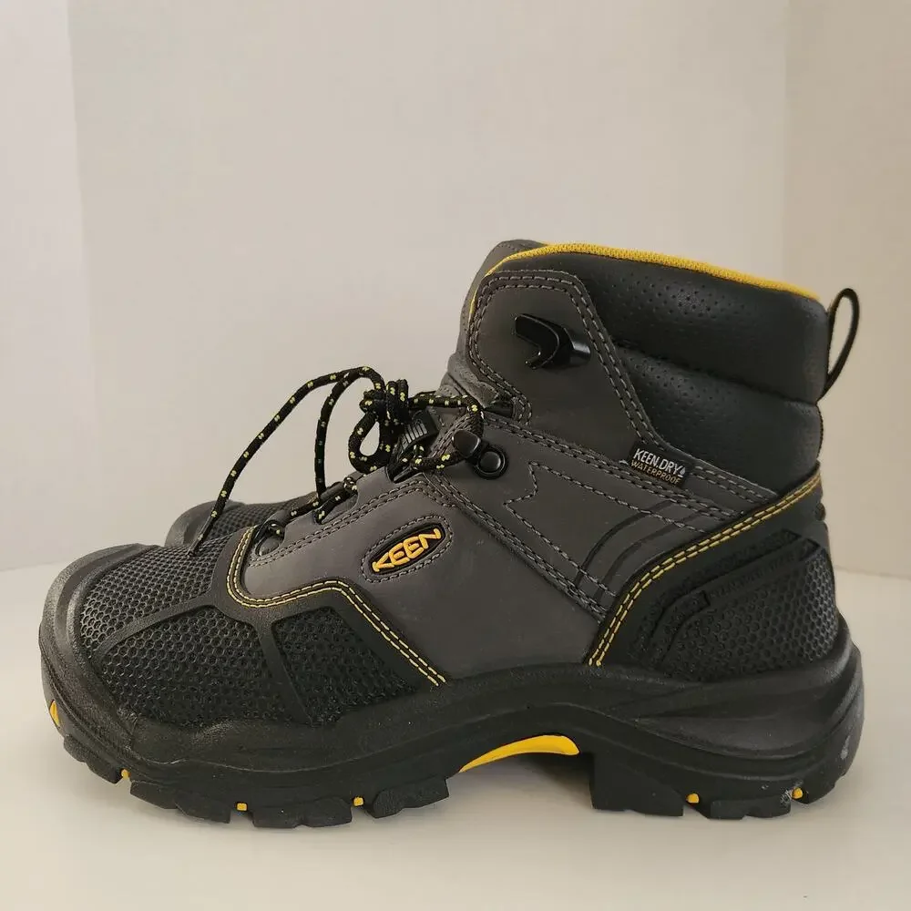 KEEN Utility mens Logandale Mid Steel Toe Waterproof Work Shoe, Black, 10 US